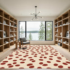 Rustic Red Speckled Contemporary Rug