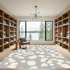 Neutral Terrazzo Speckled Organic Shapes Rug