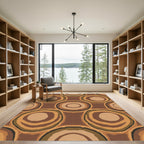 Earthy Tone Concentric Circles Rug