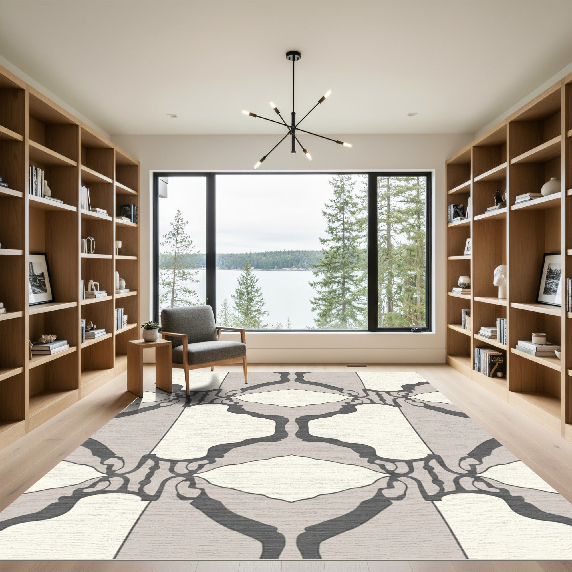 Neutral Ochre Organic Link Rug