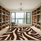 Brown and Tan Abstract Animal Print Rug