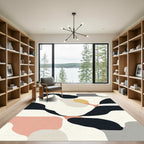 Abstract Blush Gold Organic Shapes Rug