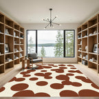Cream Brown Organic Dot Arrangement Rug