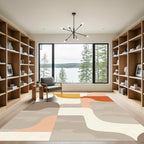 Retro Terracotta Abstract Blob Rug