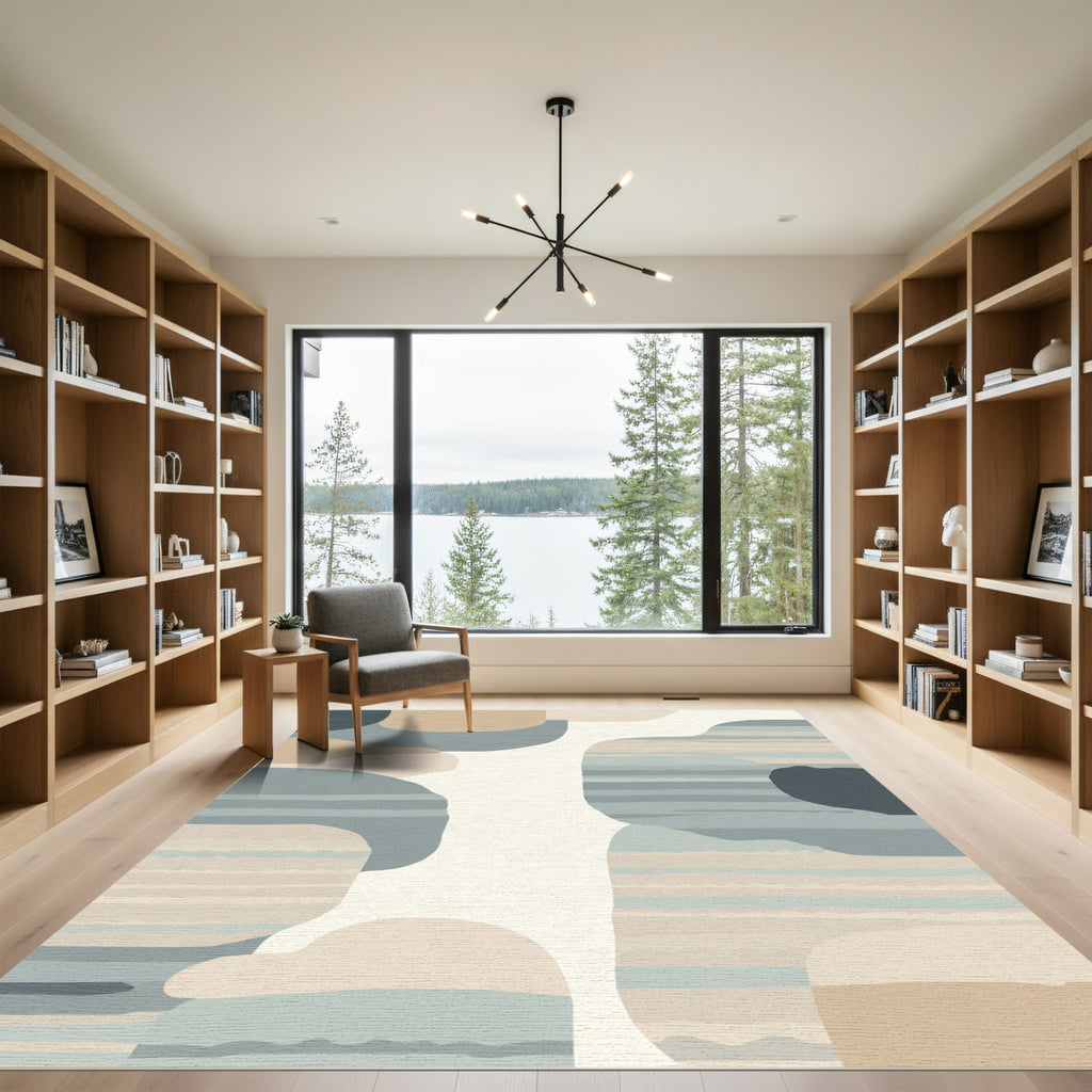 Coastal Abstract Organic Forms Rug