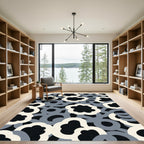 Abstract Cloudy Shape Composition Rug