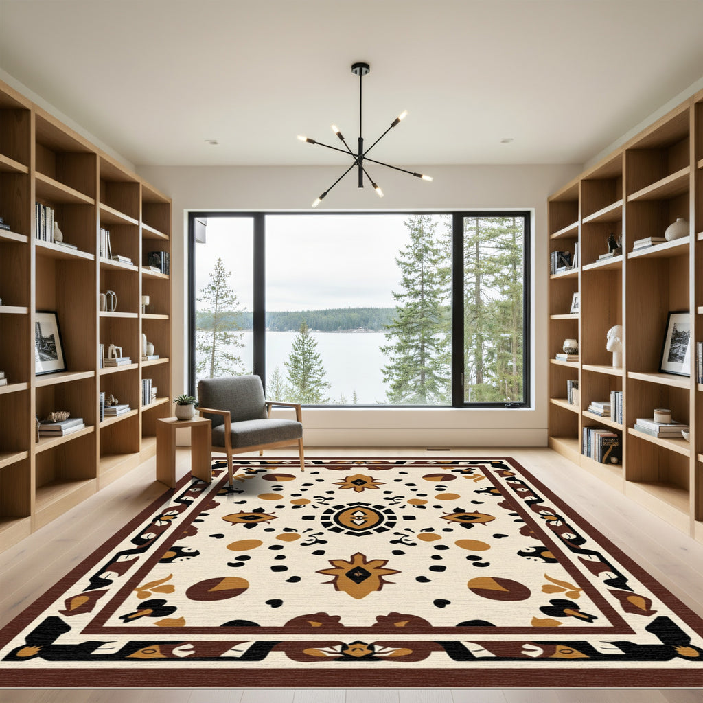 Earth Tones Folk Art Medallion Rug