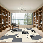 Monochrome Abstract Landscape Cubist Rug