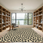 Cream Black Spotted Animal Hide Rug