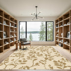 Brown Floral Vine Seamless Artwork Rug