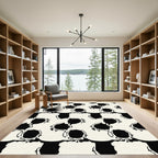 Black White Organic Flow Rug