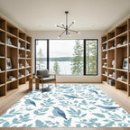 Blue Birds Amidst Greenery Rug
