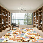 Earthy Boho Abstract Blob Rug