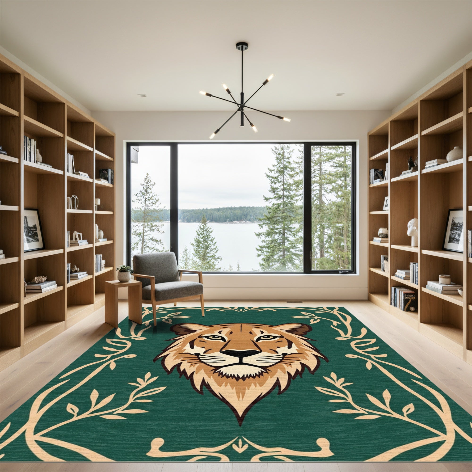Amber Feline Forest Scroll Rugs Rug
