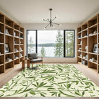 Botanical Green Leaf Vine Harmony Rug