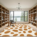 Rich Ochre Abstract Blob Composition Rug