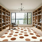 Earthy Brown Polka Dot Circles Rug