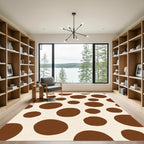 Brown Circles Abstract Composition Rug