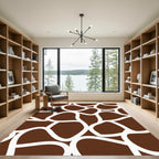 Brown White Giraffe Spots Rug