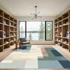 Abstract Geometric Pastel Color Block Rug