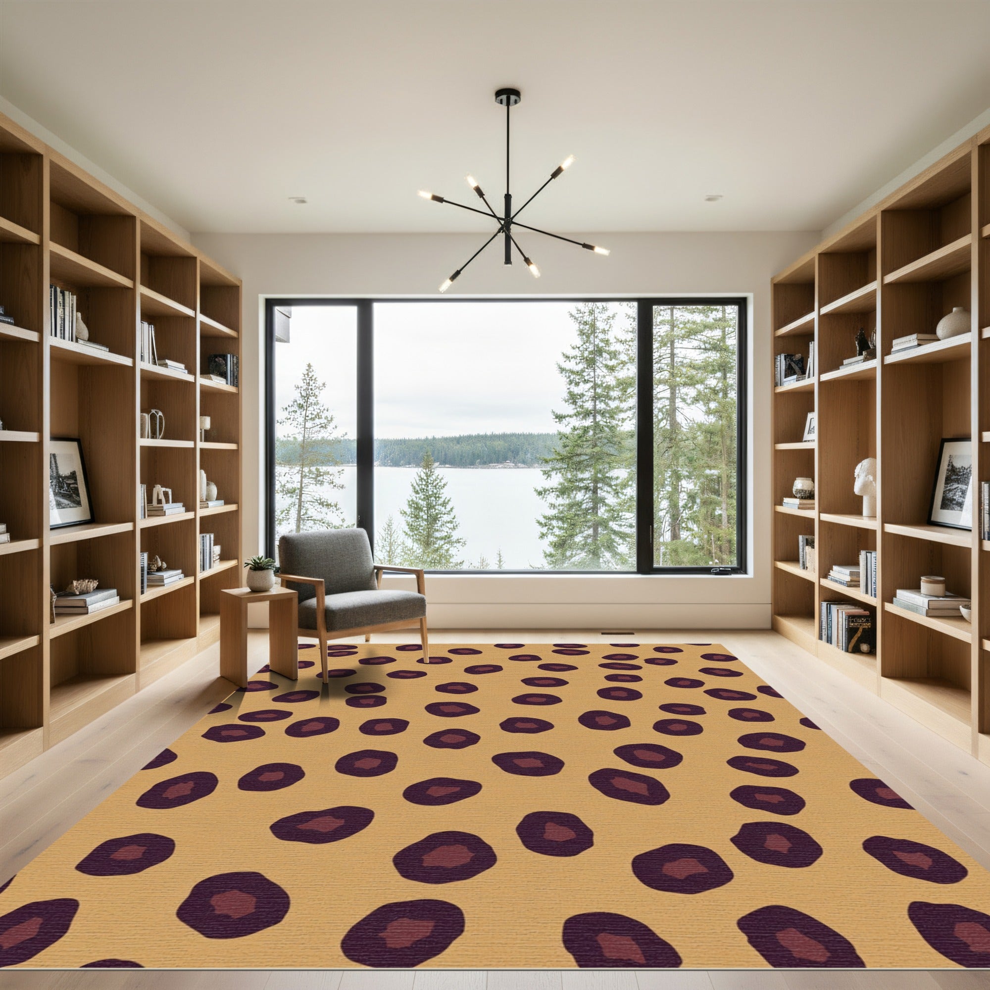 Golden Brown Leopard Spot Rug