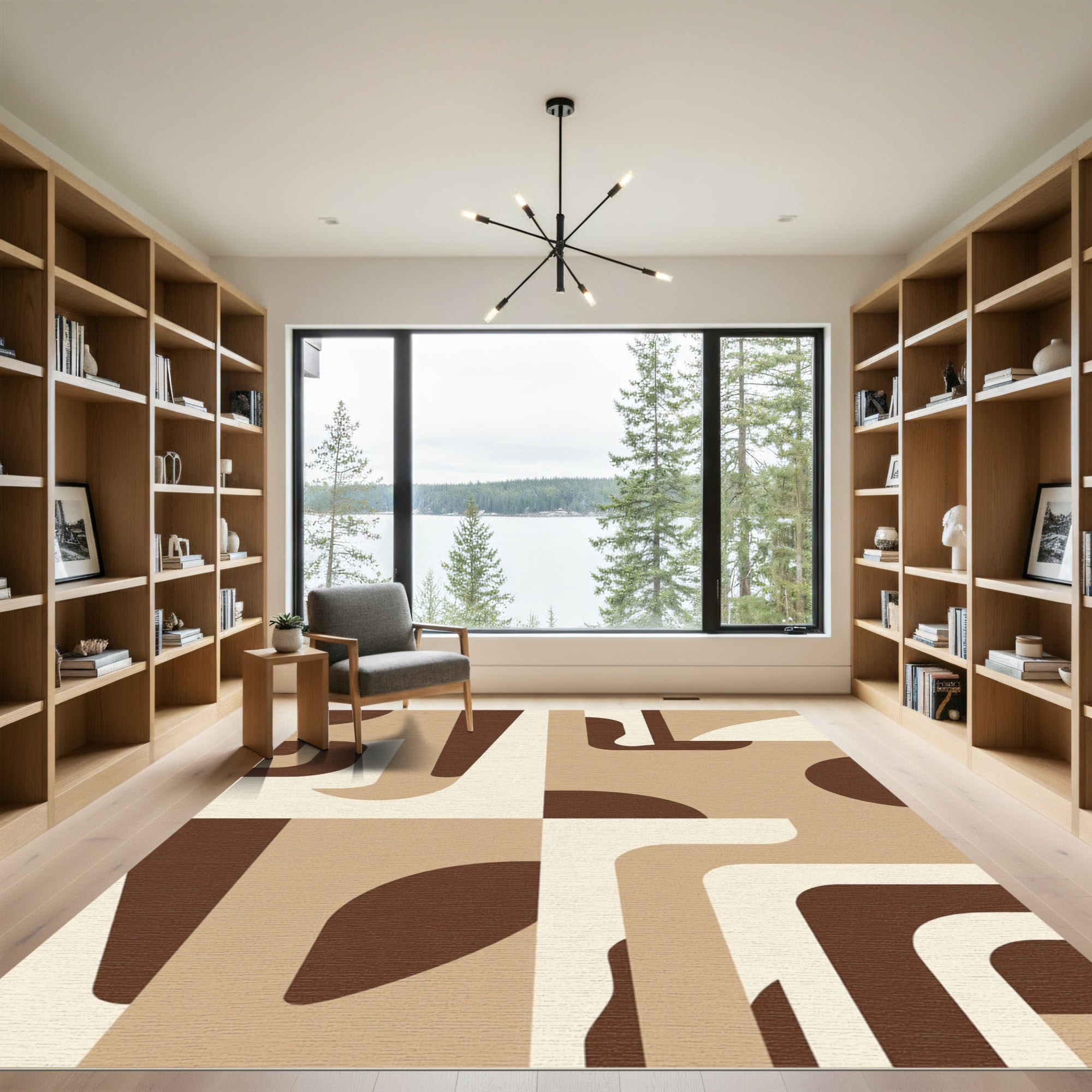 Retro Mid Century Geometric Abstraction Rug