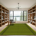 Neon Yellow Grid Check Rug