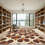 Retro Earthy Tone Linked Circles Rug
