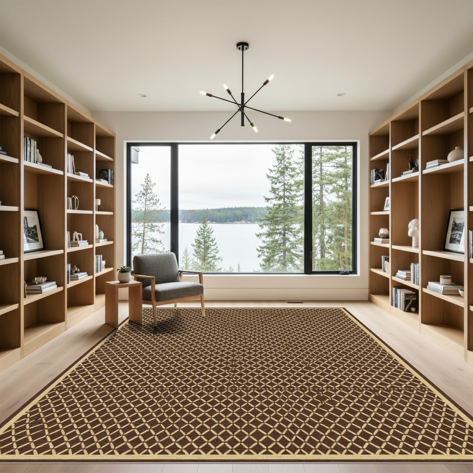 Rich Chocolate Geometric Lattice Rug