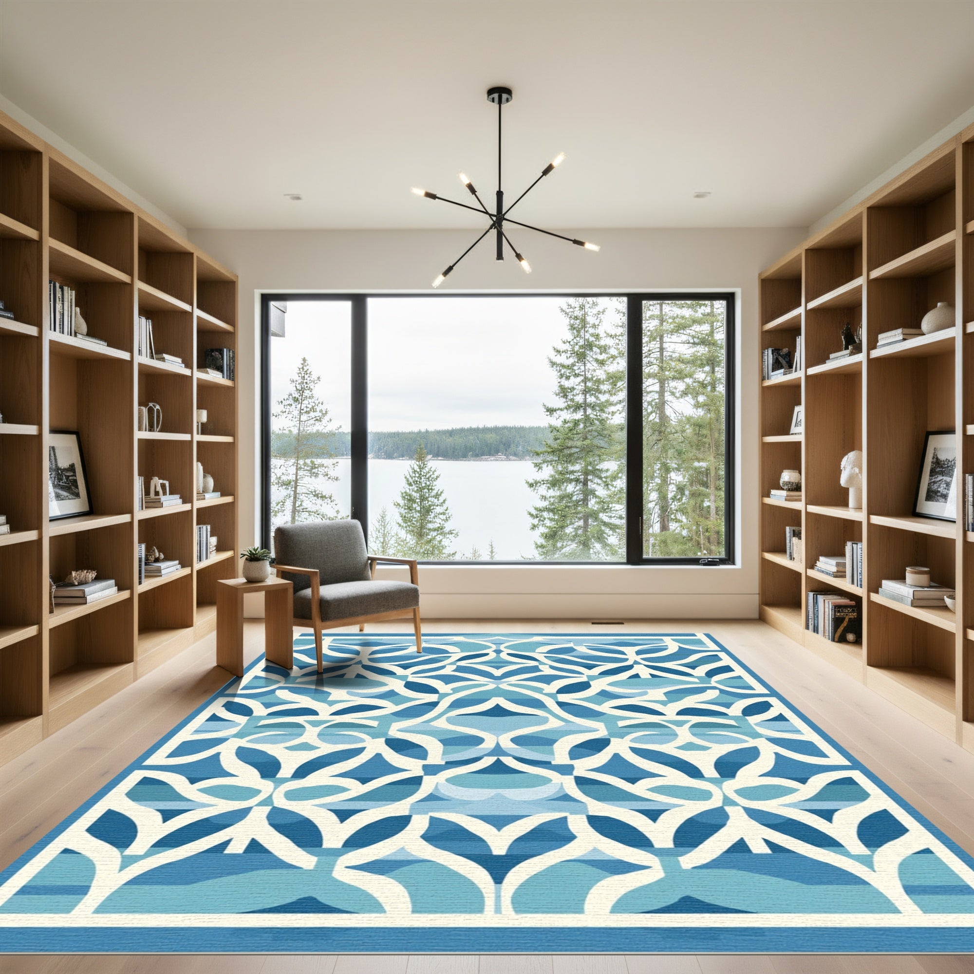 Oceanic Ivory Geometric Arch Rug
