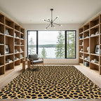 Tawny Black Spotty Animal Print Rug