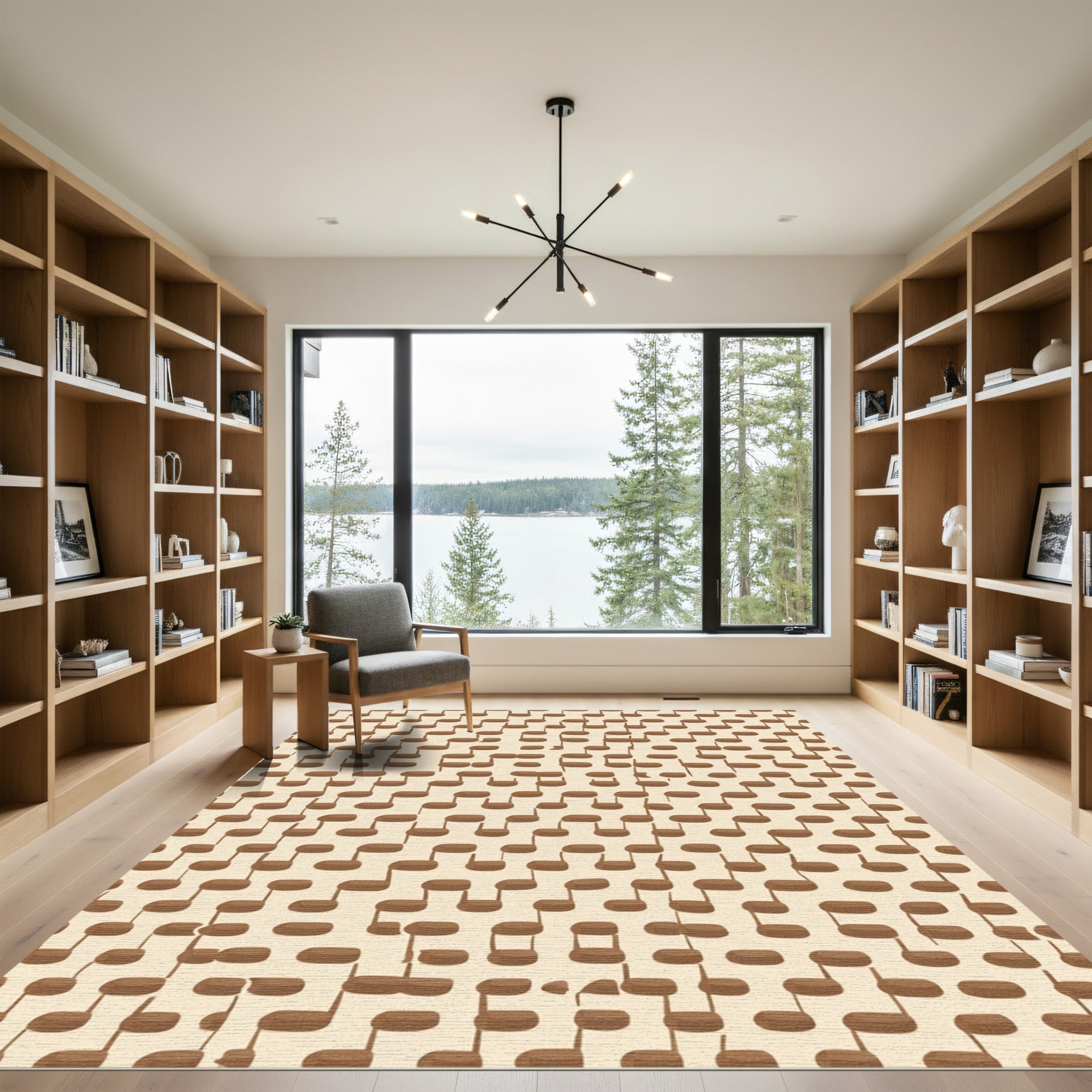 Brown Note Musical Pattern Rug