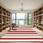 Classic Red White Stripes Rug