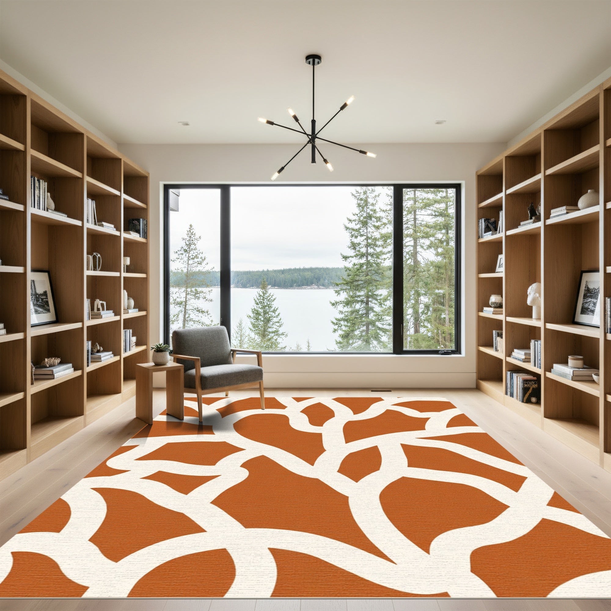 Orange Cream Abstract Splotch Rug