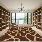 Brown tan organic giraffe spots Rug