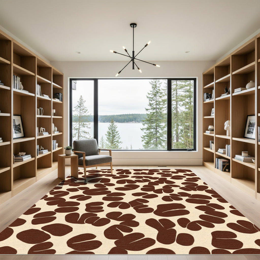 Brown Cloud Forms Creamy Background Rug