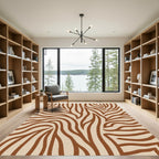 Earthy Tone Abstract Zebra Stripes Rug