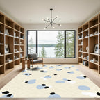 Soft Blue Abstract Scatter Dot Rug
