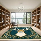 Golden Stag Celtic Knot Art Rug