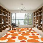 Bold Orange Red Slice Scattered Rug