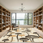 Earthy Tone Mushroom Forest Rug