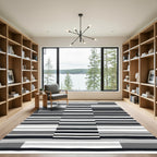 Monochromatic Striped Rectangular Block Rug