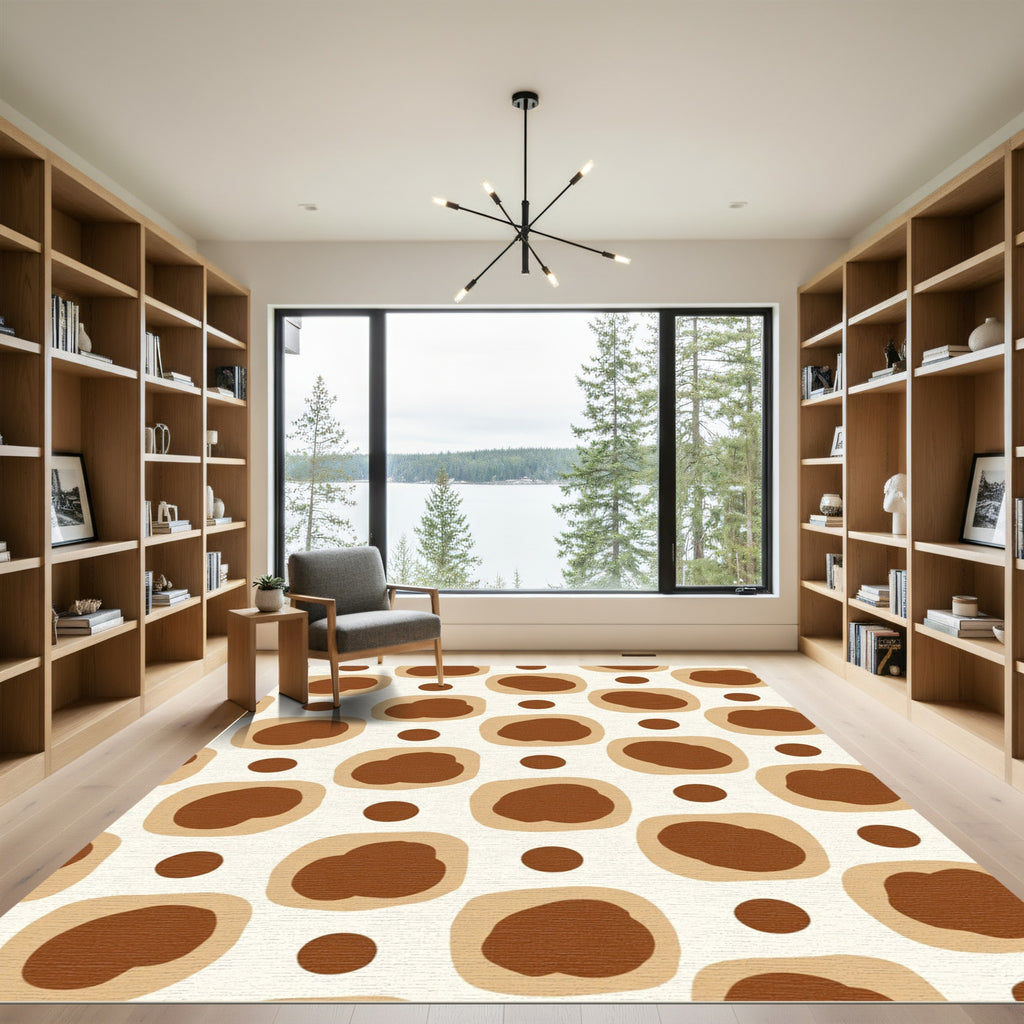 Brown Tan Organic Dots Rug