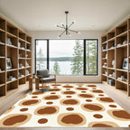 Brown Tan Organic Dots Rug