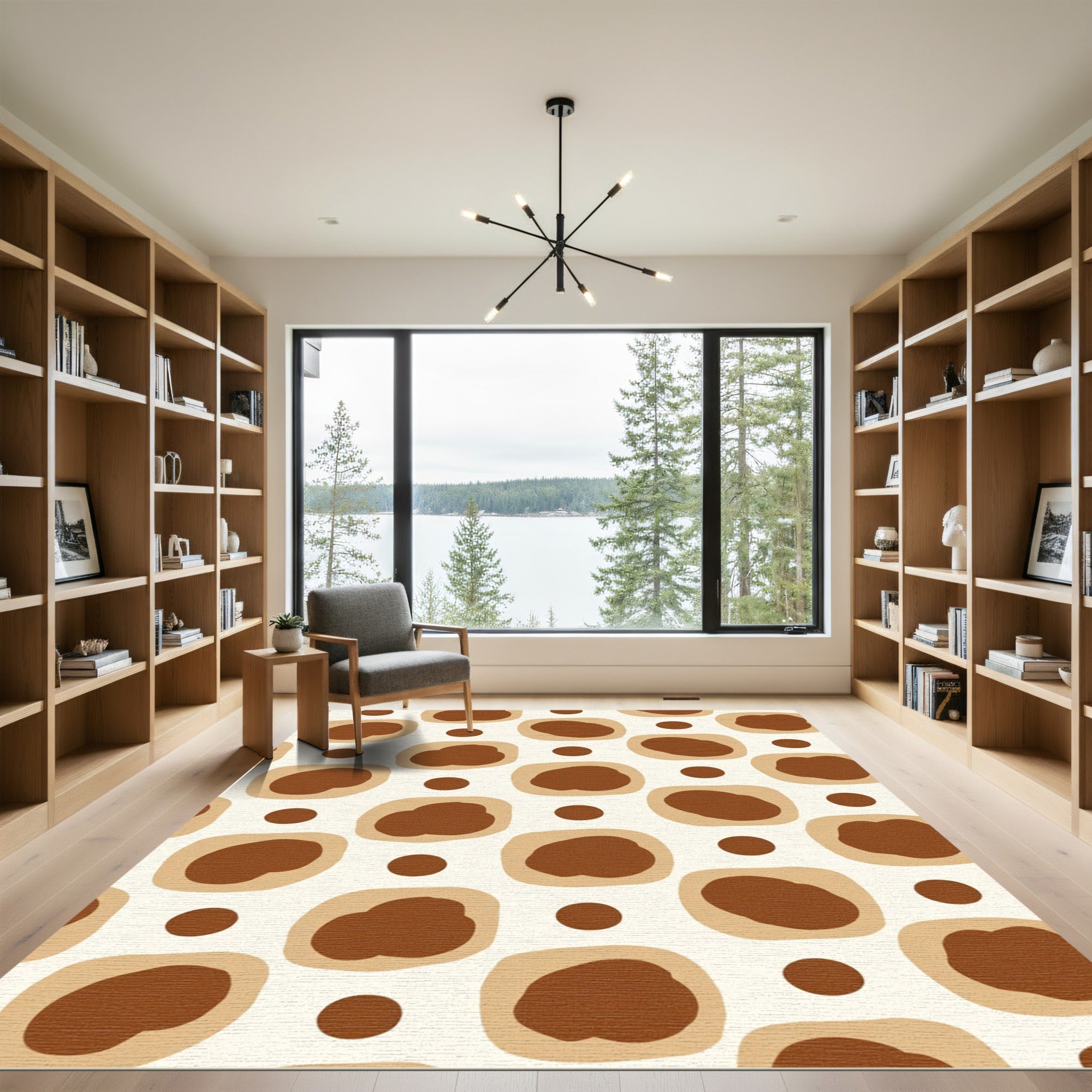 Brown Tan Organic Dots Rug