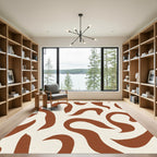 Terra Cotta Abstract Swirls Rug