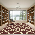 Crimson Floral Medallion Arrangement Rug