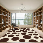 Brown Circles Scattered Cream Field Rug