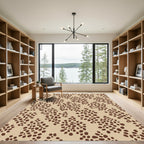 Beige Brown Scattered Dot Cluster Rug