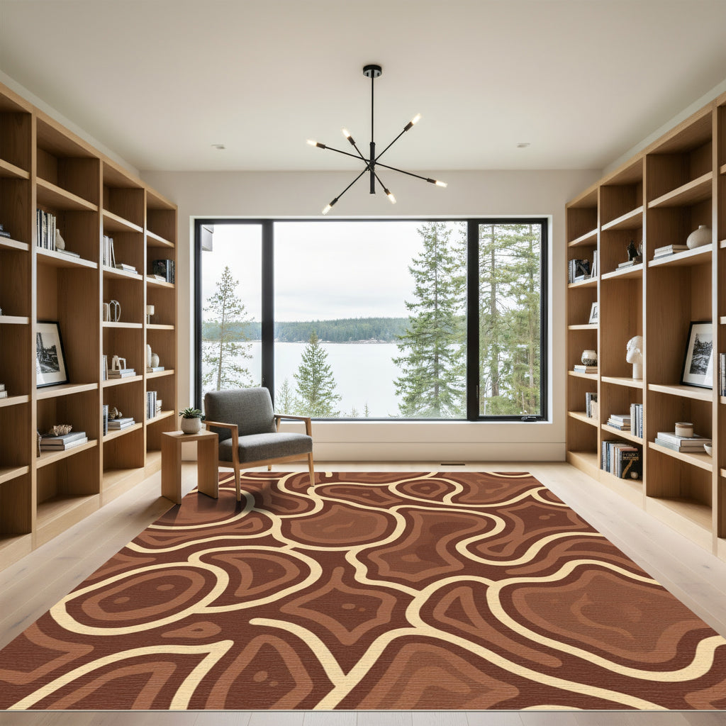 Rich Brown Agate Organic Flow Rug